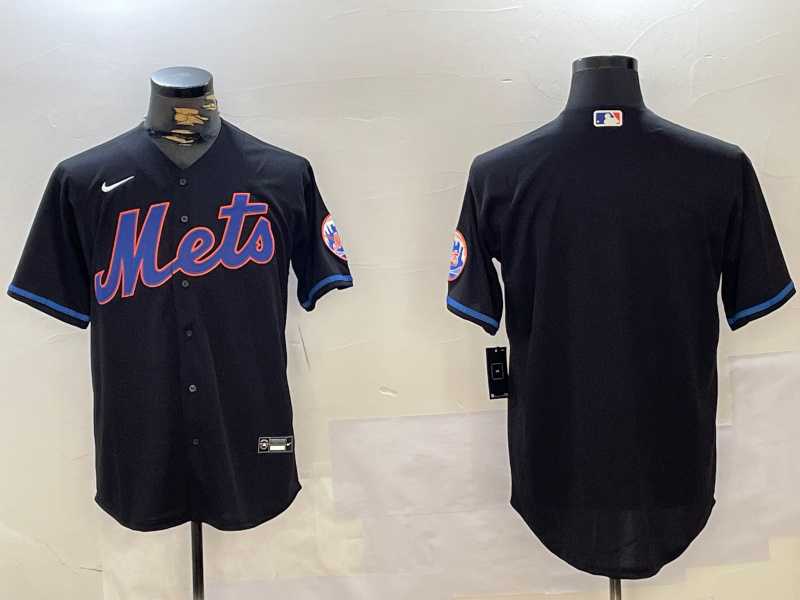 Mens New York Mets Team Big Logo Graphite 2024 City Connect Limited Stitched Baseball Jersey